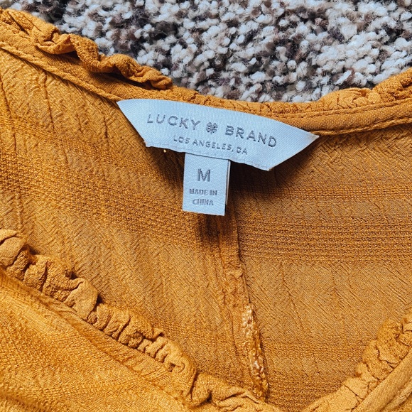 Lucky Brand Yellow flow v neck blouse - Picture 2 of 2